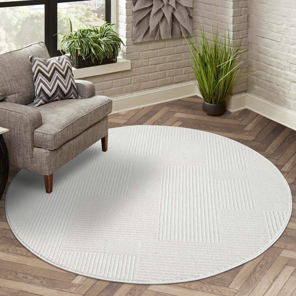 Carpet City Teppich »FLAIR177«, rund, 11 mm Höhe, Kurzflor-Teppich, Skandi- günstig online kaufen