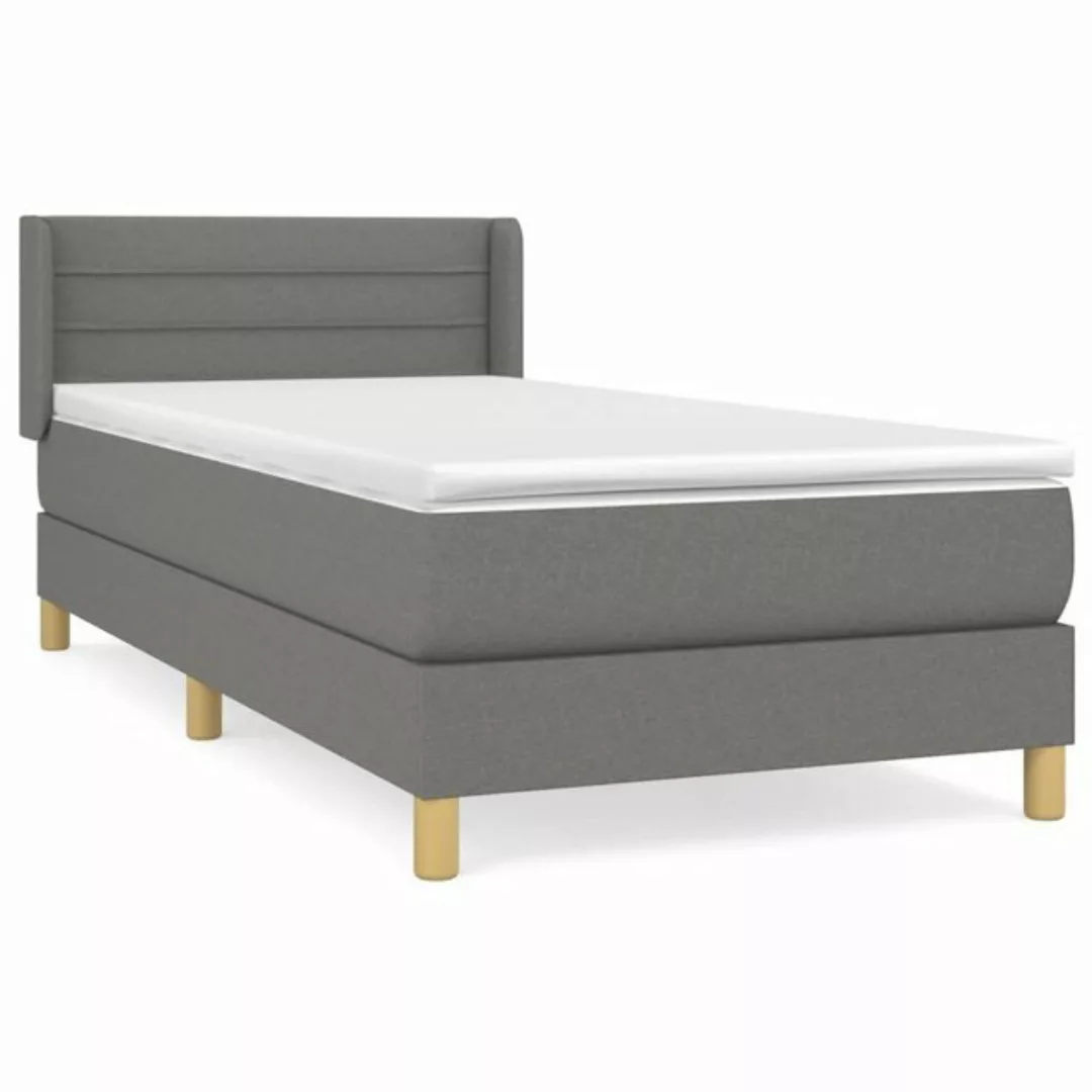 furnicato Bett Boxspringbett mit Matratze Dunkelgrau 90x200 cm Stoff (1-tlg günstig online kaufen