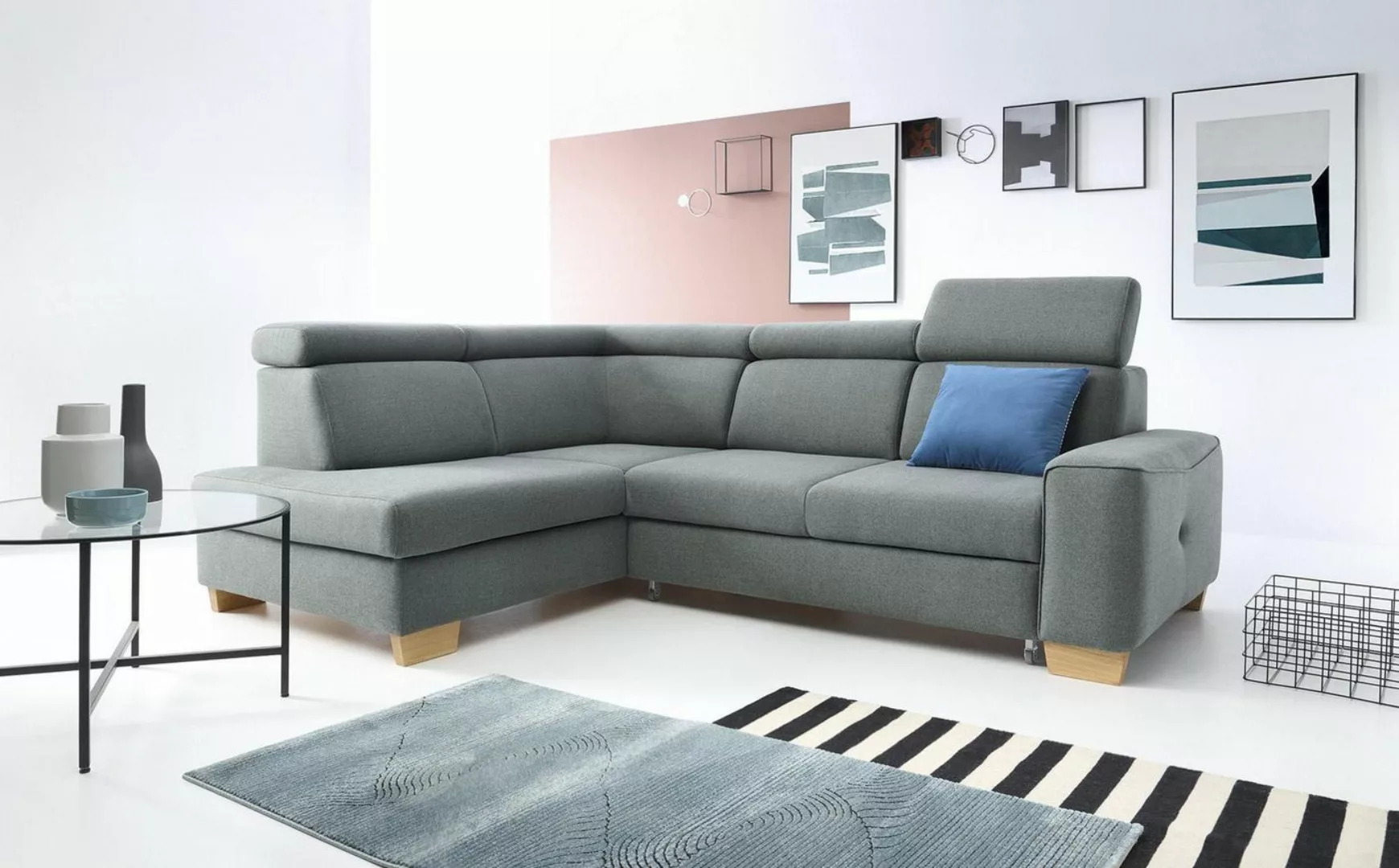 Xlmoebel Ecksofa Neues Ecksofa mit modernem Stoffbezug - Schlafsofa, das al günstig online kaufen