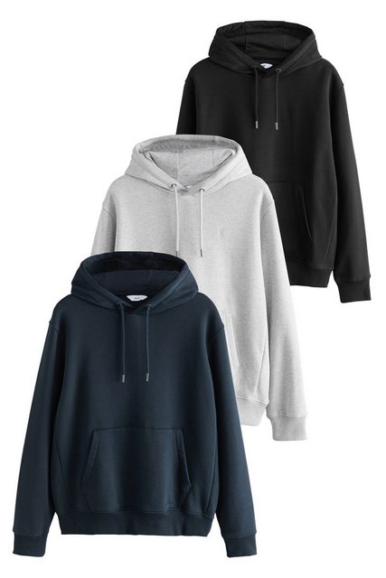 Next Kapuzenpullover Hoodies aus Jersey 3er-Pack (3-tlg) günstig online kaufen