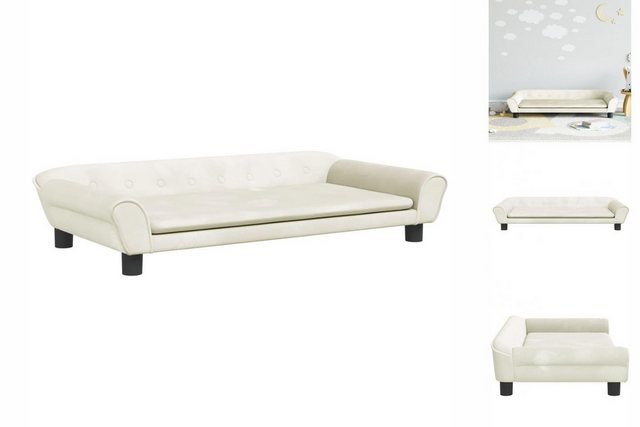 vidaXL Kindersofa Kindersofa Creme 100x50x26 cm Samt Kindercouch Kindermöbe günstig online kaufen