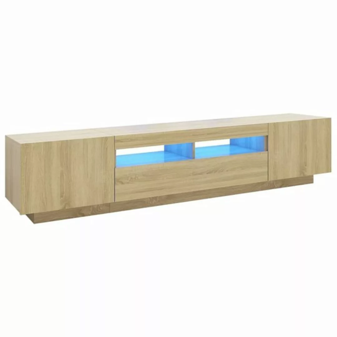 vidaXL TV-Schrank TV-Schrank mit LED Leuchten Sonoma Eiche 200x35x40 cm Low günstig online kaufen