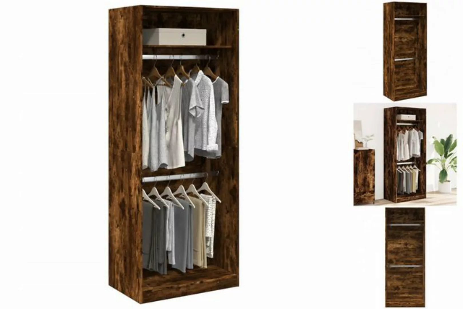 vidaXL Kleiderschrank Kleiderschrank Räuchereiche 80x50x200 cm Spanplattes günstig online kaufen