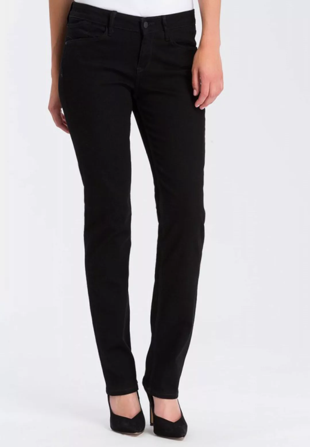 Cross Jeans Damen Jeans Rose - Regular Fit - Schwarz - Black Black günstig online kaufen