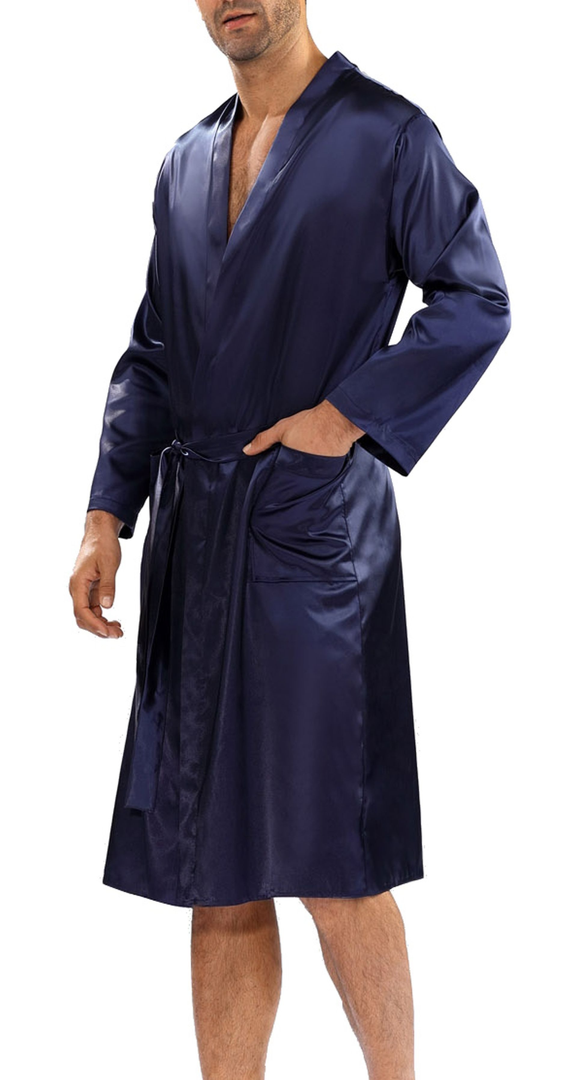 DKaren Morgenmantel Herren Satin Morgenmantel Bademantel günstig online kaufen