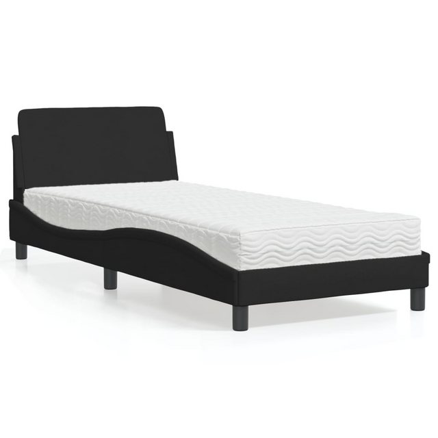 vidaXL Bett Bett mit Matratze Schwarz 90x200 cm Stoff günstig online kaufen