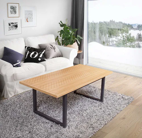 Woodman Couchtisch »Camden«, Beine aus massiver Birke, Breite 120 cm, mit e günstig online kaufen