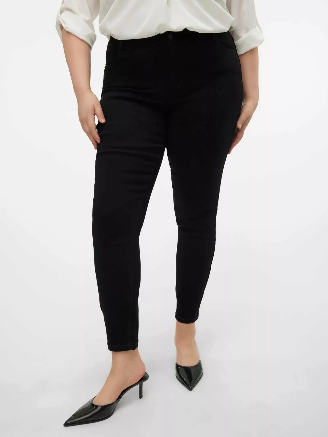 Vero Moda Curve Skinny-fit-Jeans "VMCELLY MR SKINNY JEANS BLK CUR NOOS" günstig online kaufen
