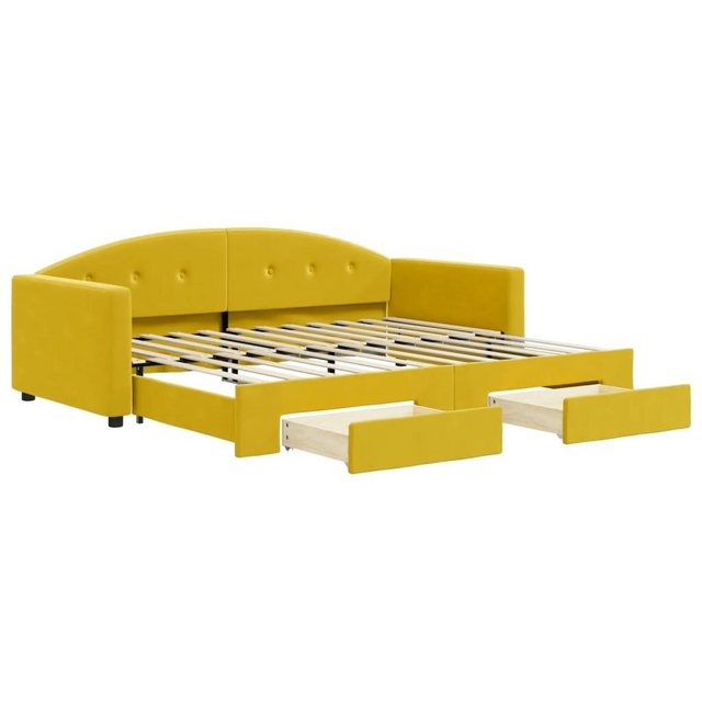 vidaXL Bett Tagesbett Ausziehbar mit Schubladen Gelb 90x200 cm Samt günstig online kaufen