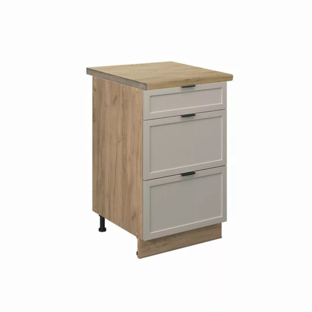 Vicco Unterschrank Fame-Line, GrauBeige/Goldkraft Eiche, 50 cm, AP Eiche günstig online kaufen