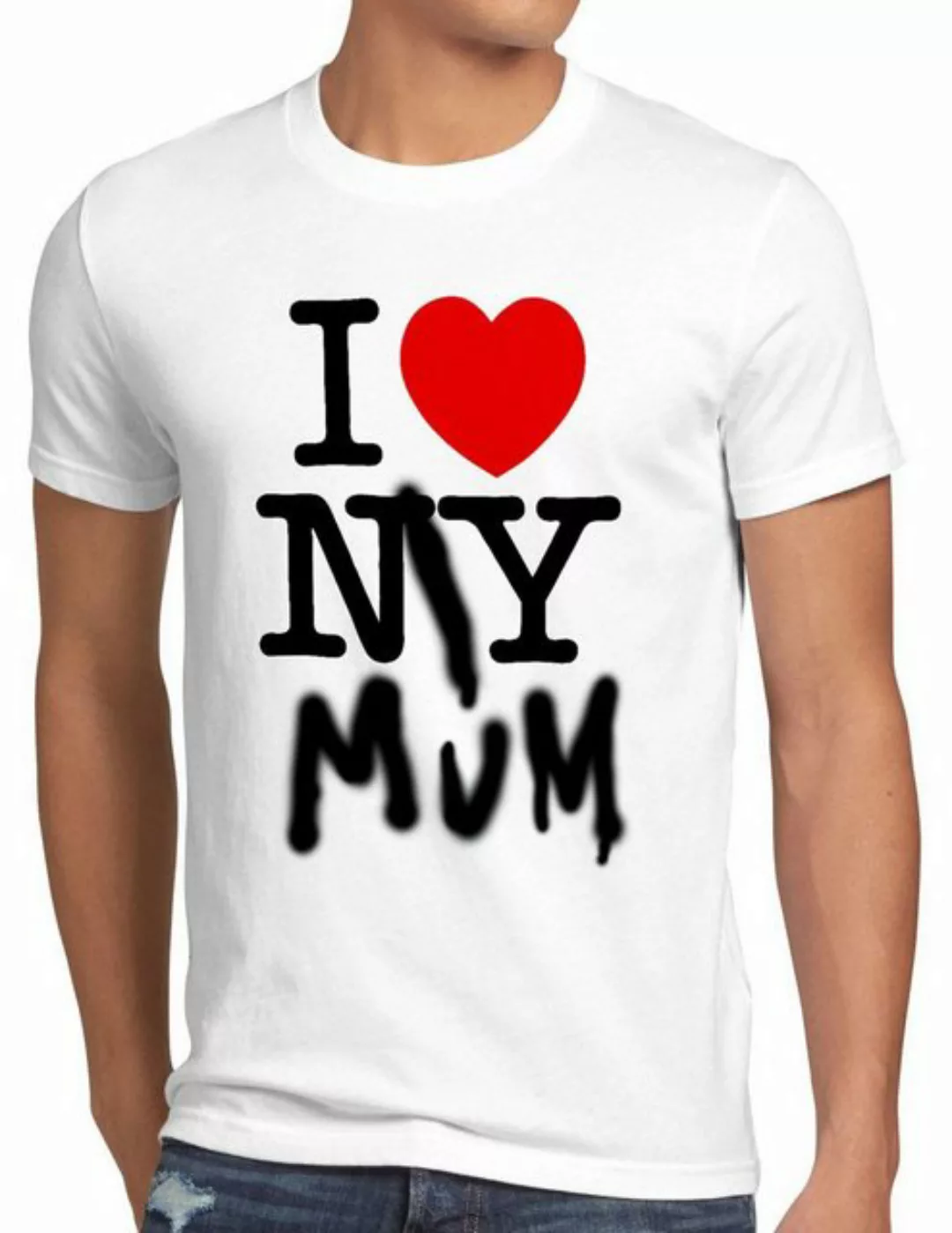 style3 Print-Shirt Herren T-Shirt I Love My Mum new york amerika ny muttert günstig online kaufen