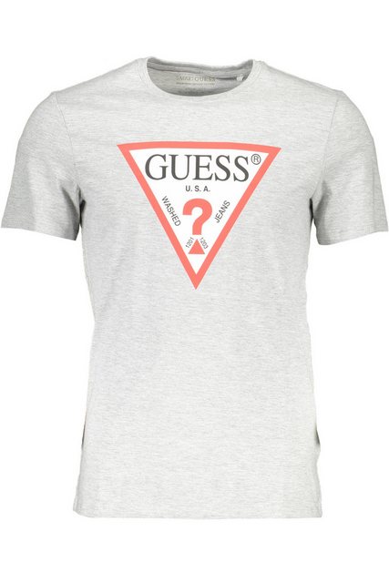 GUESS JEANS T-Shirt Graues Herren T-Shirt: Schmaler Schnitt, Rundhals & günstig online kaufen