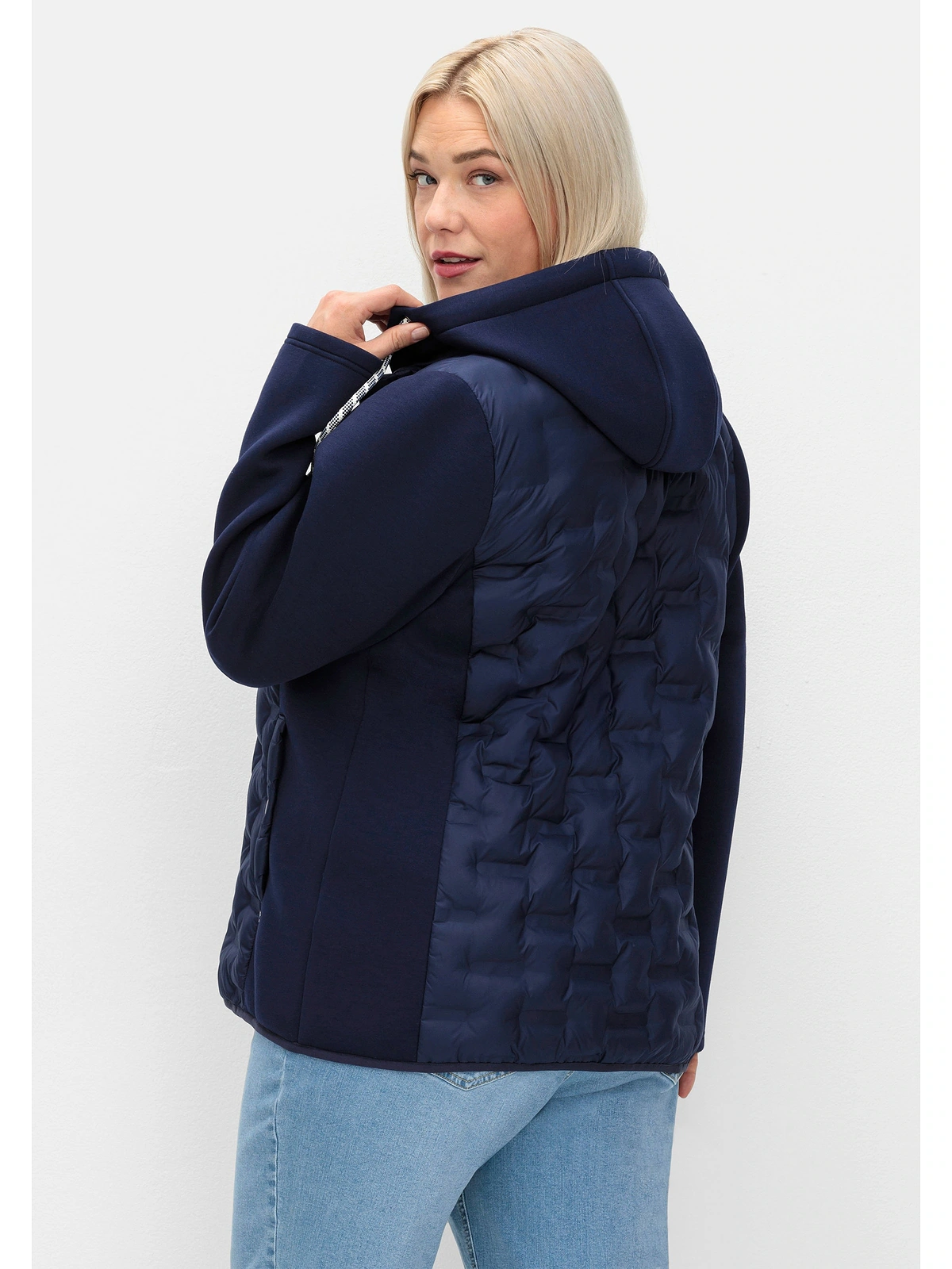 Sheego Steppjacke "Große Größen", mit Kapuze, im Materialmix, mit abnehmbar günstig online kaufen