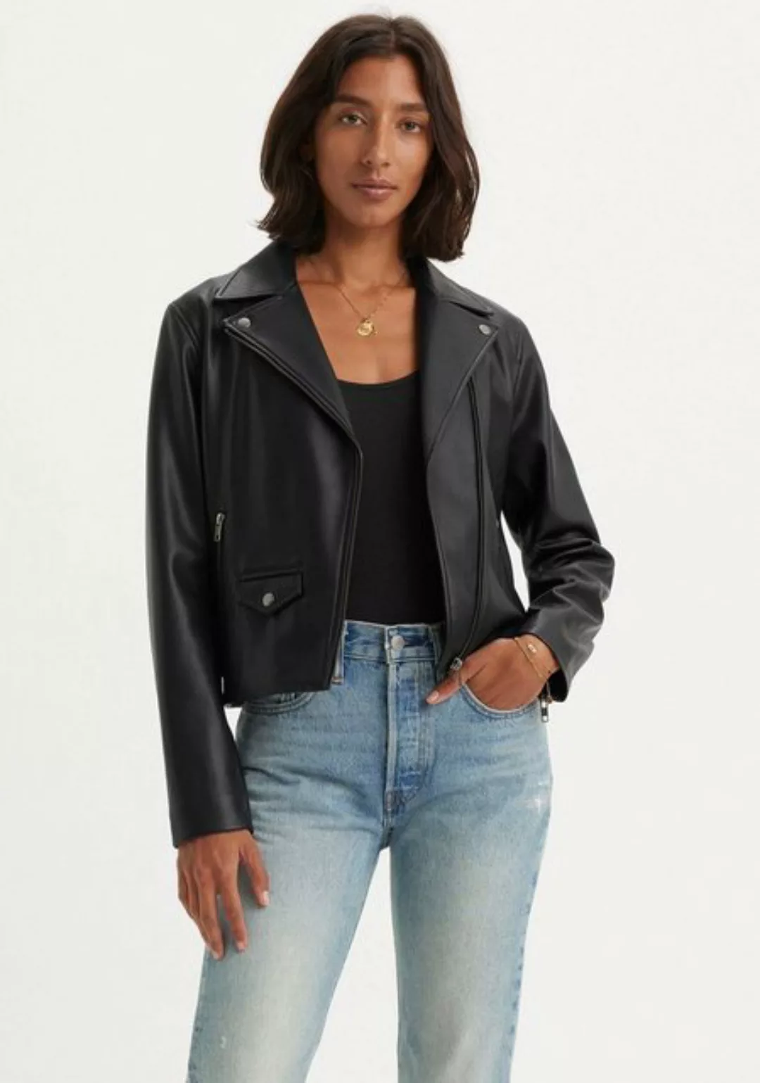 Levis Lederimitatjacke "LELOU SHRUNKEN MOTO BLA" günstig online kaufen