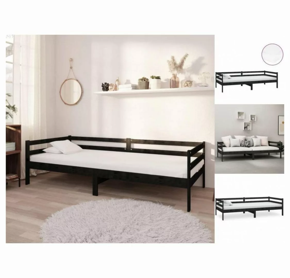 vidaXL Bettgestell Tagesbett Gästebett mit Matratze 90x200 cm Schwarz Massi günstig online kaufen