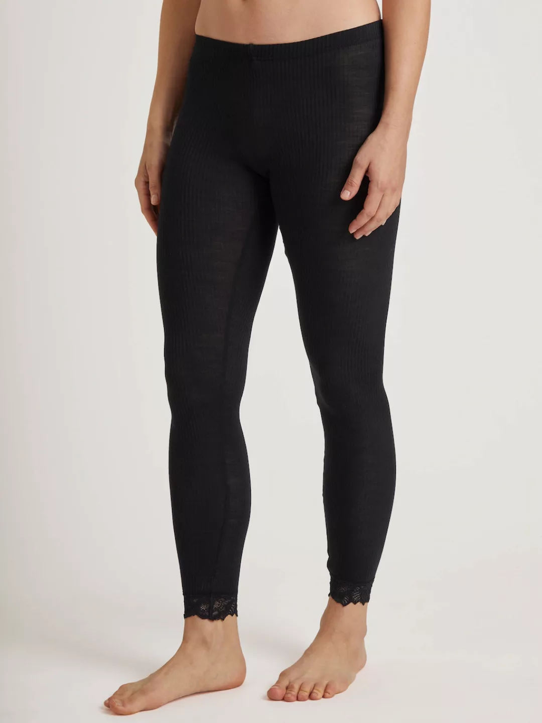 CALIDA Leggings "Silky Wool Joy", langes Bein mit Spitzensaum günstig online kaufen