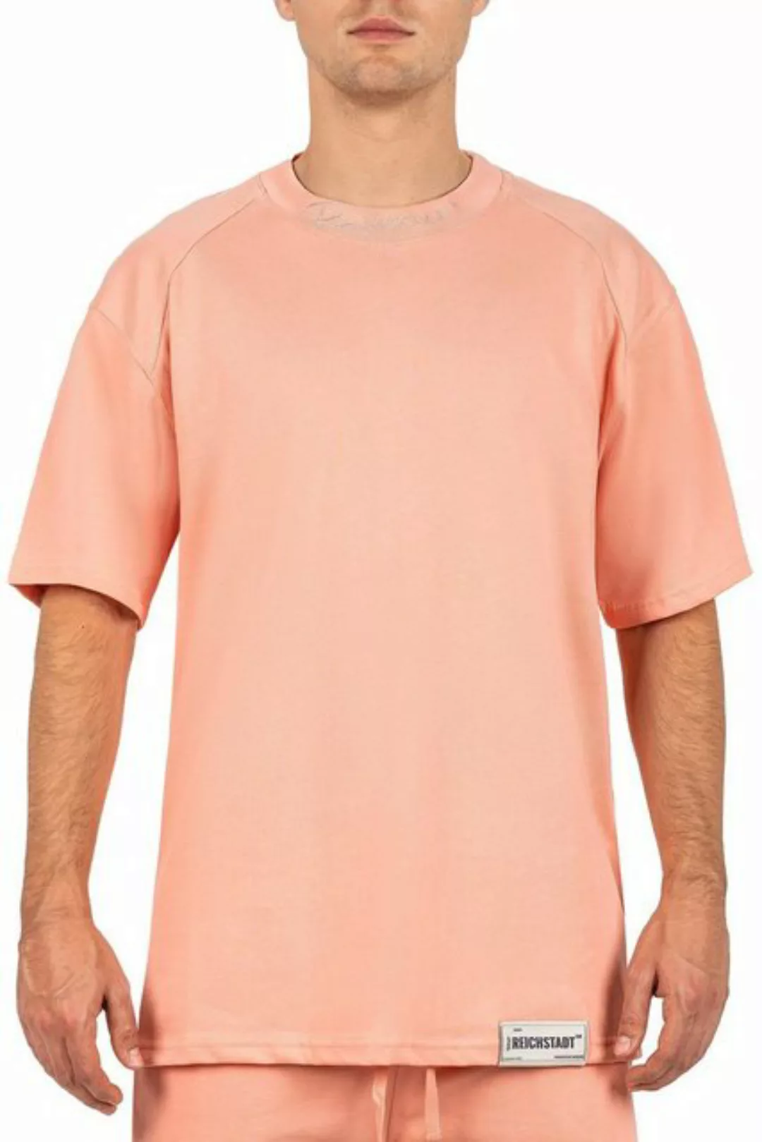 Reichstadt Oversize-Shirt Casual Kurzarm T-shirt 23RS041 Old Pink XL mit St günstig online kaufen