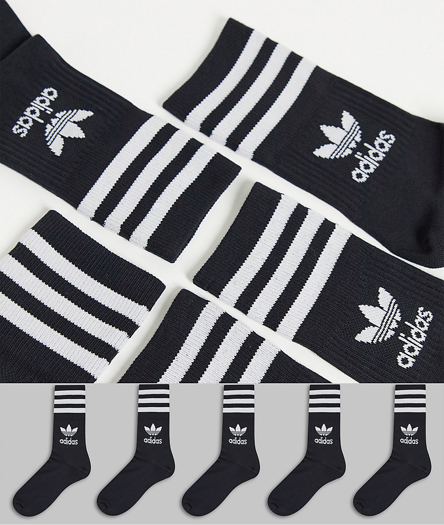Adidas Originals Mid Cut Crew 5 Paare Socken EU 46-48 Black günstig online kaufen