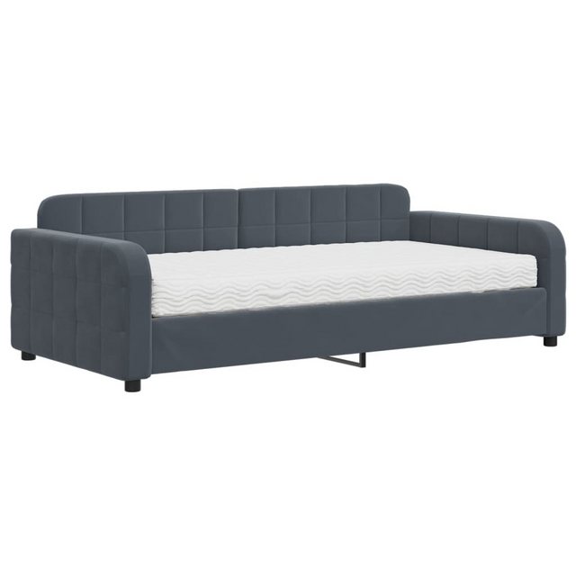 vidaXL Bett Tagesbett mit Matratze Dunkelgrau 100x200 cm Samt günstig online kaufen