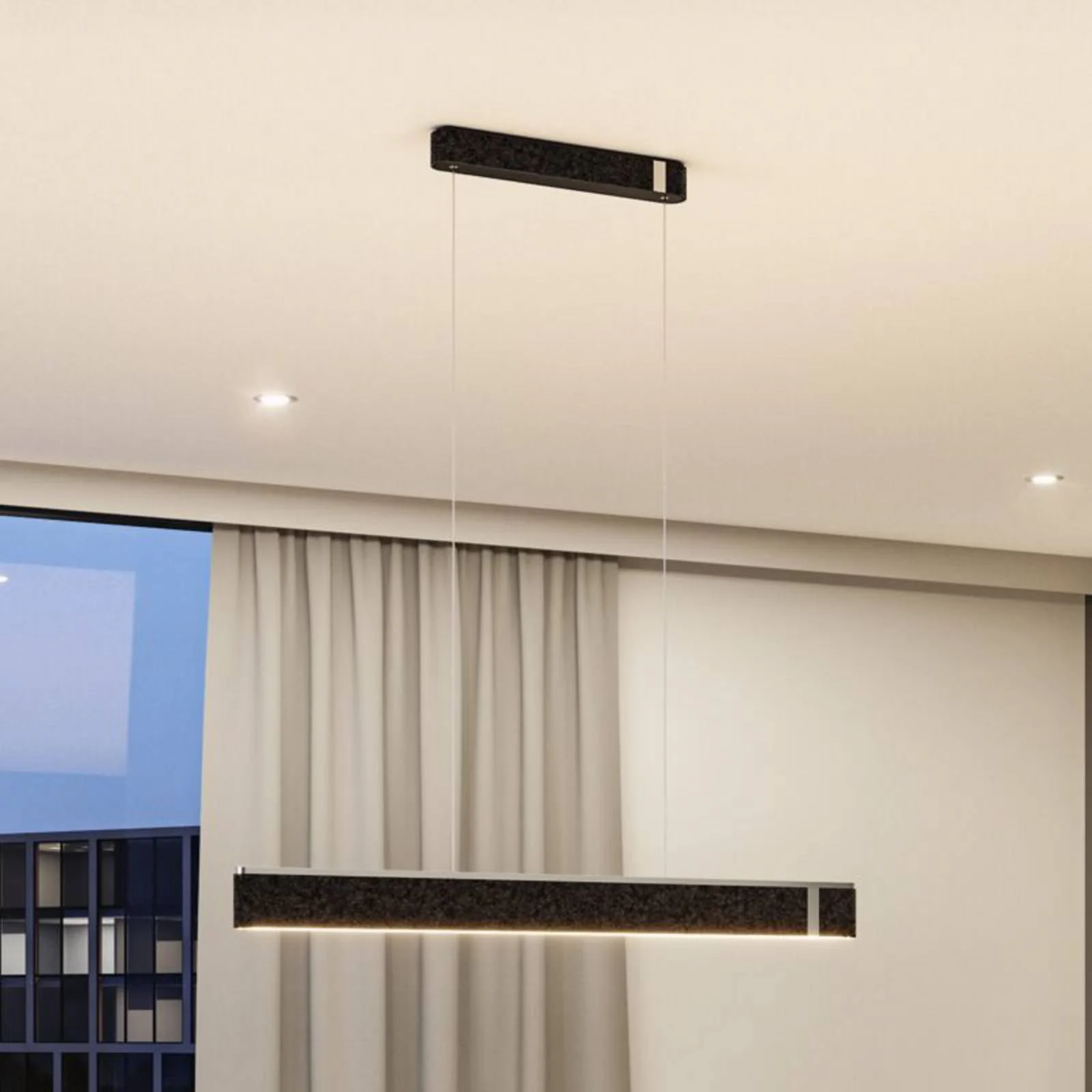 Paulmann Smart LED-Hängelampe Jagun, anthrazit, 100 cm, Filz günstig online kaufen