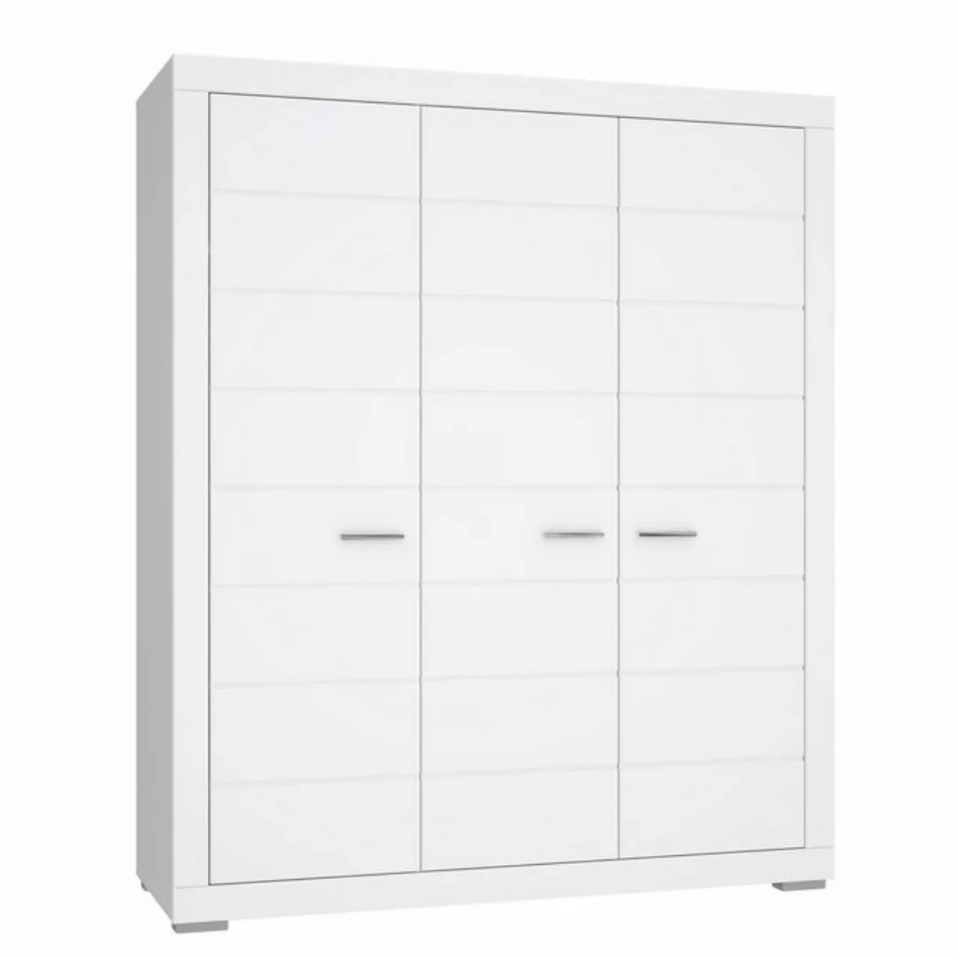 FORTE Kleiderschrank 3 Türen, 1 Stange, 7 Fächer, in weiß - 165,7x198,5x59, günstig online kaufen