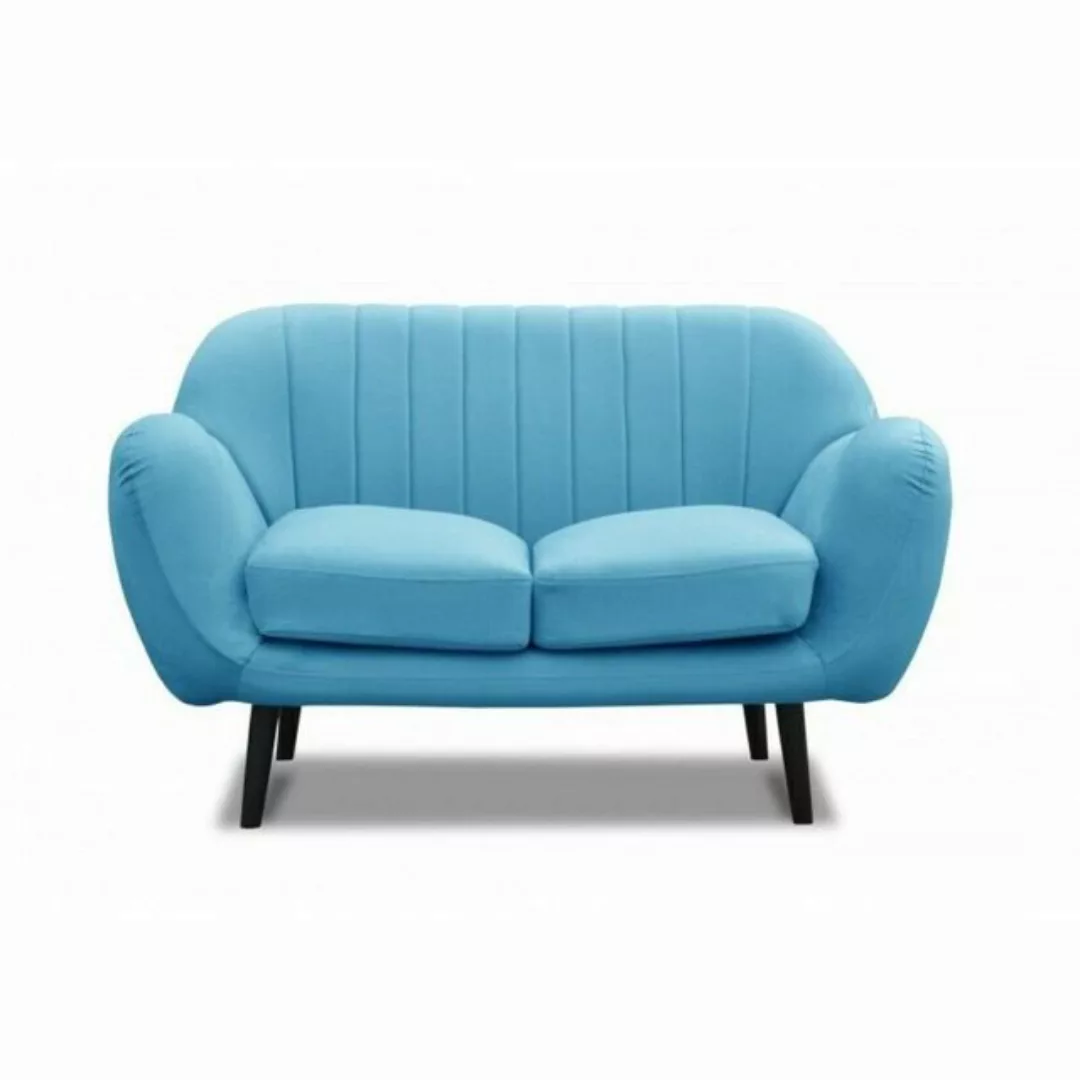 JVmoebel Sofa Blaues Stoffsofa 2 Sitzer Couch Polster Designer Büro Office günstig online kaufen