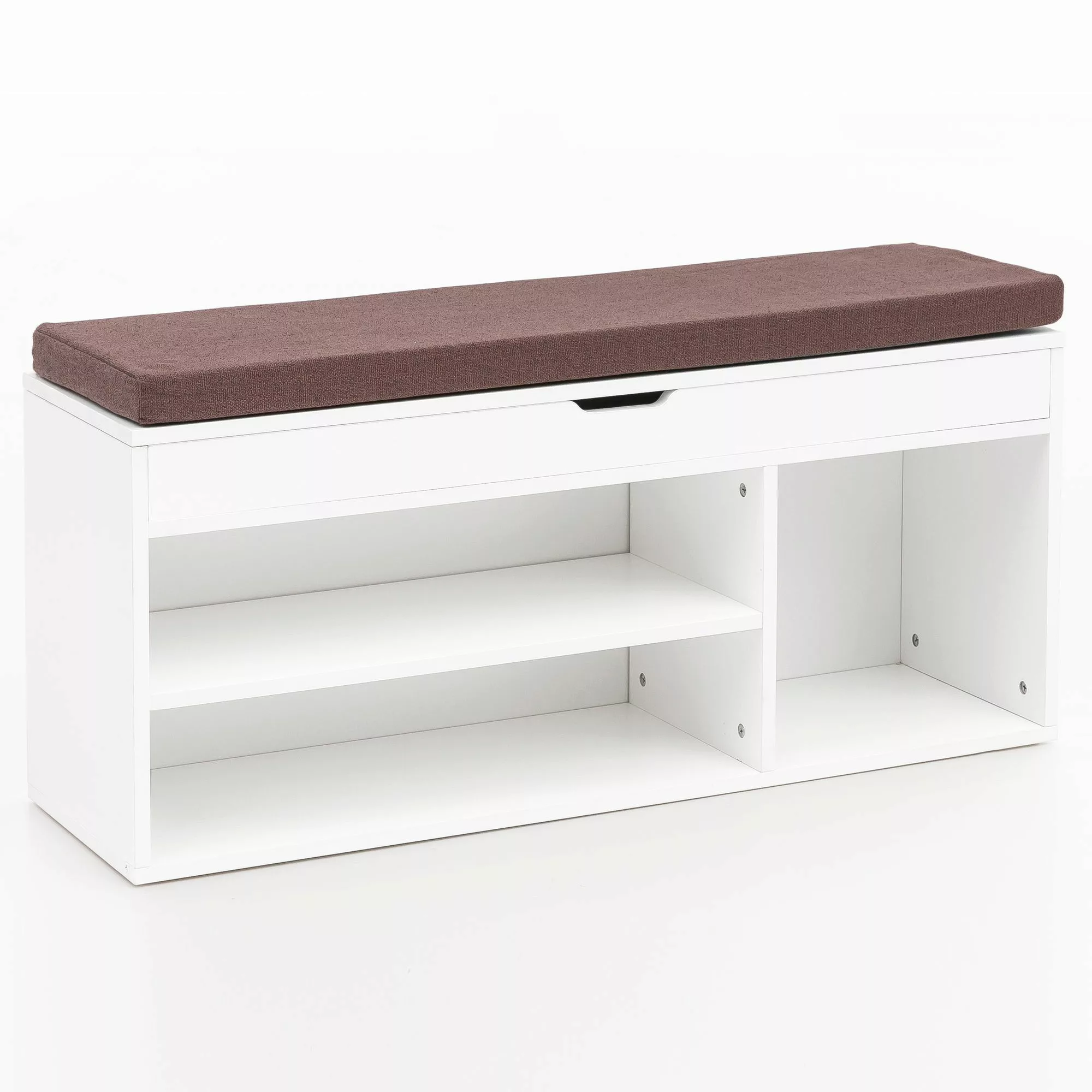 Schuhbank mit Sitzfläche Garderoben-Bank Holz 104x51x32 cm Weiß | Holzbank günstig online kaufen