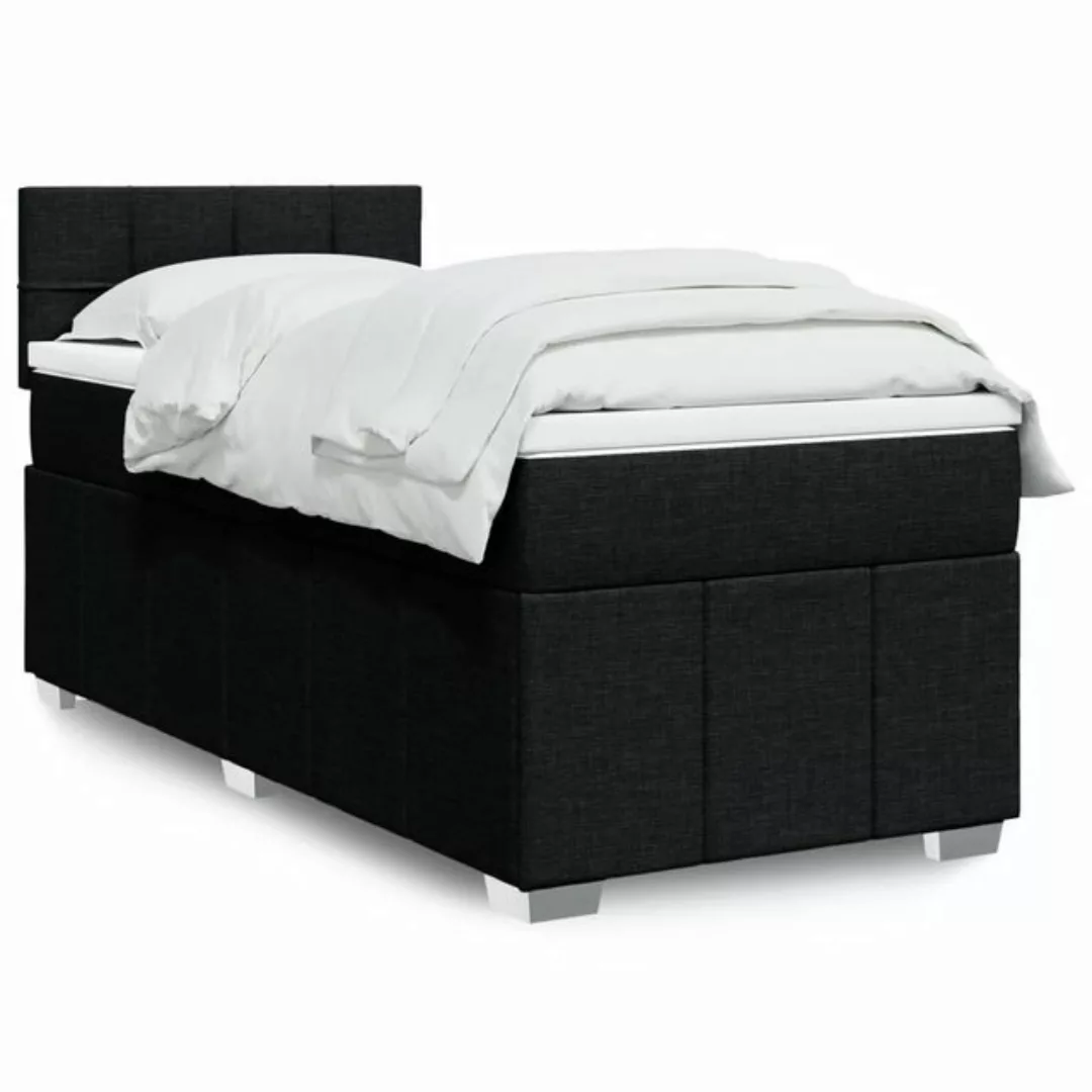 vidaXL Boxspringbett, Boxspringbett mit Matratze Schwarz 90x190 cm Stoff günstig online kaufen