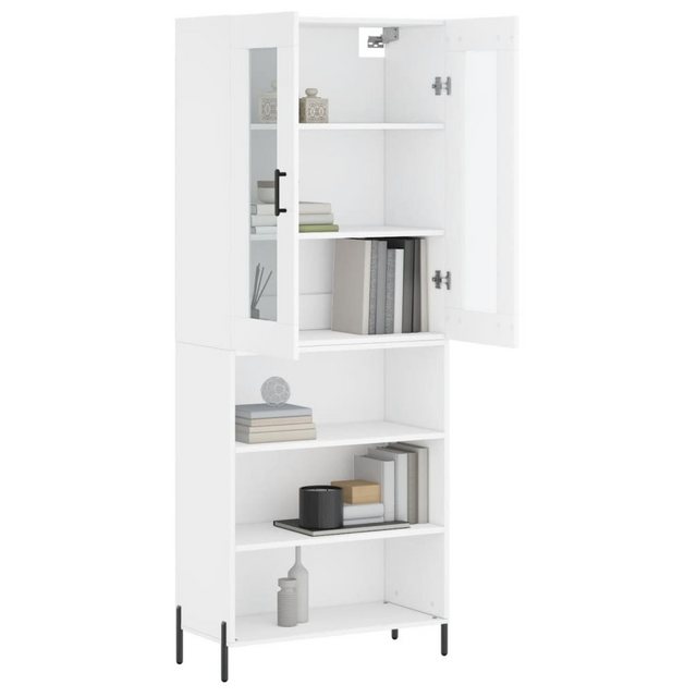 vidaXL Vitrine Highboard Weiß 69,5x34x180 cm Spanplatte Glas Vitrine günstig online kaufen