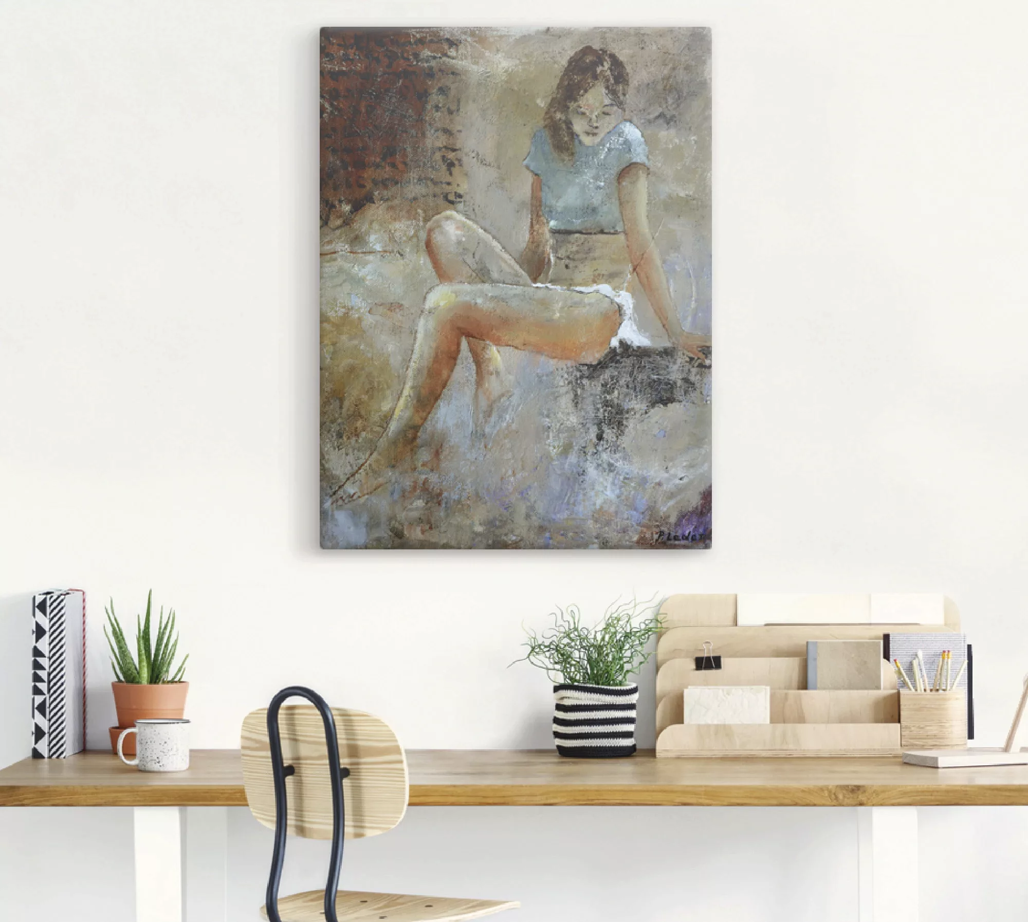 Artland Leinwandbild "Junges Mädchen", Frau, (1 St.), auf Keilrahmen gespan günstig online kaufen