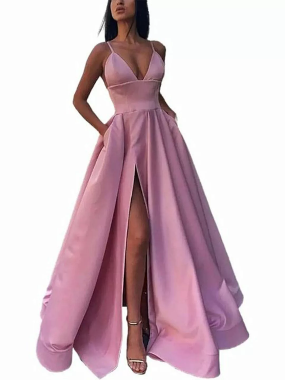 KIKI Ballonkleid Sexy schlankes Neckholder-Kleid für Damen mit tiefem V-Sch günstig online kaufen
