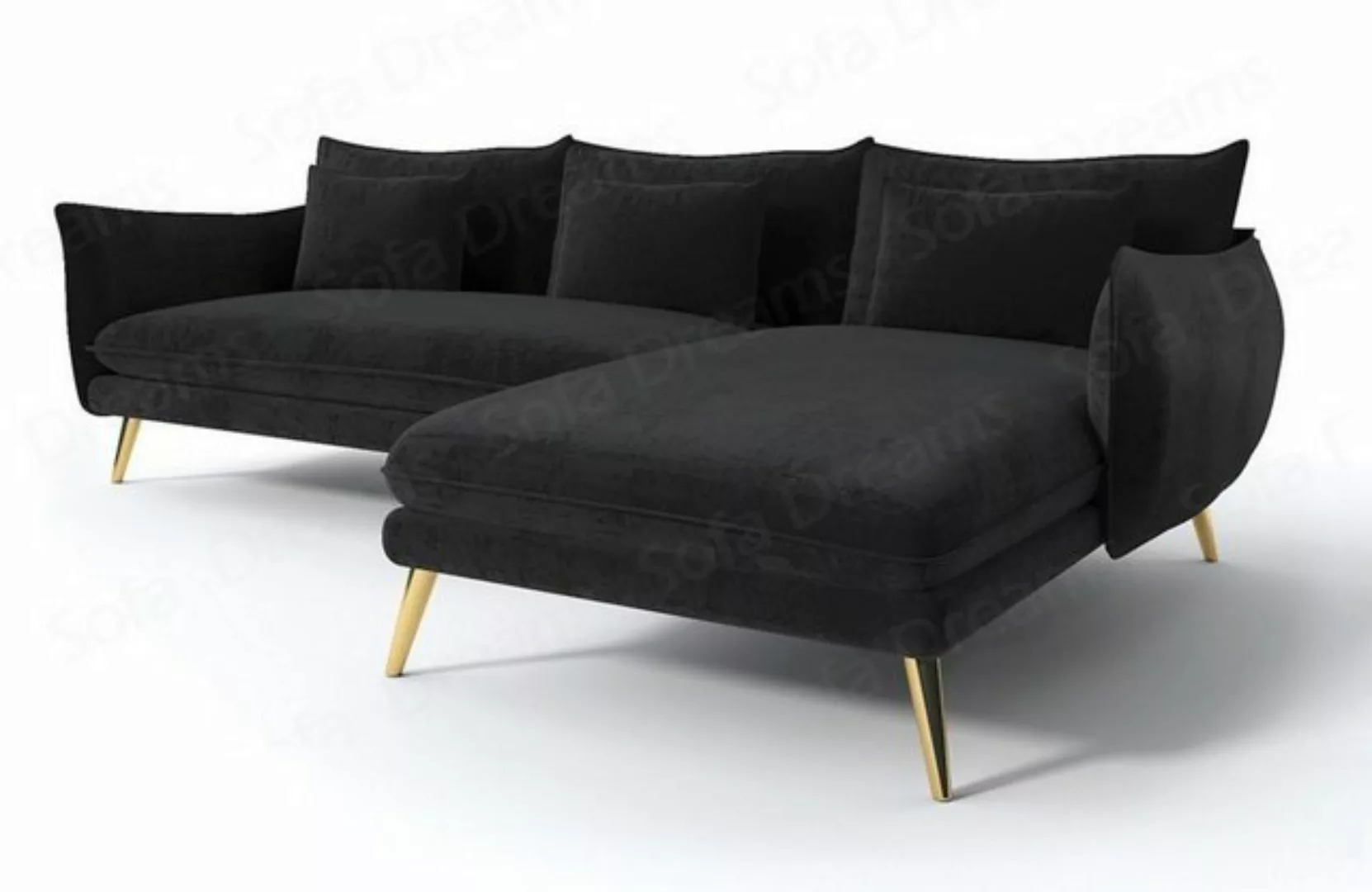 Sofa Dreams Ecksofa Samt Stoff Polster Sofa Fuerteventura L Form kurz Stoff günstig online kaufen