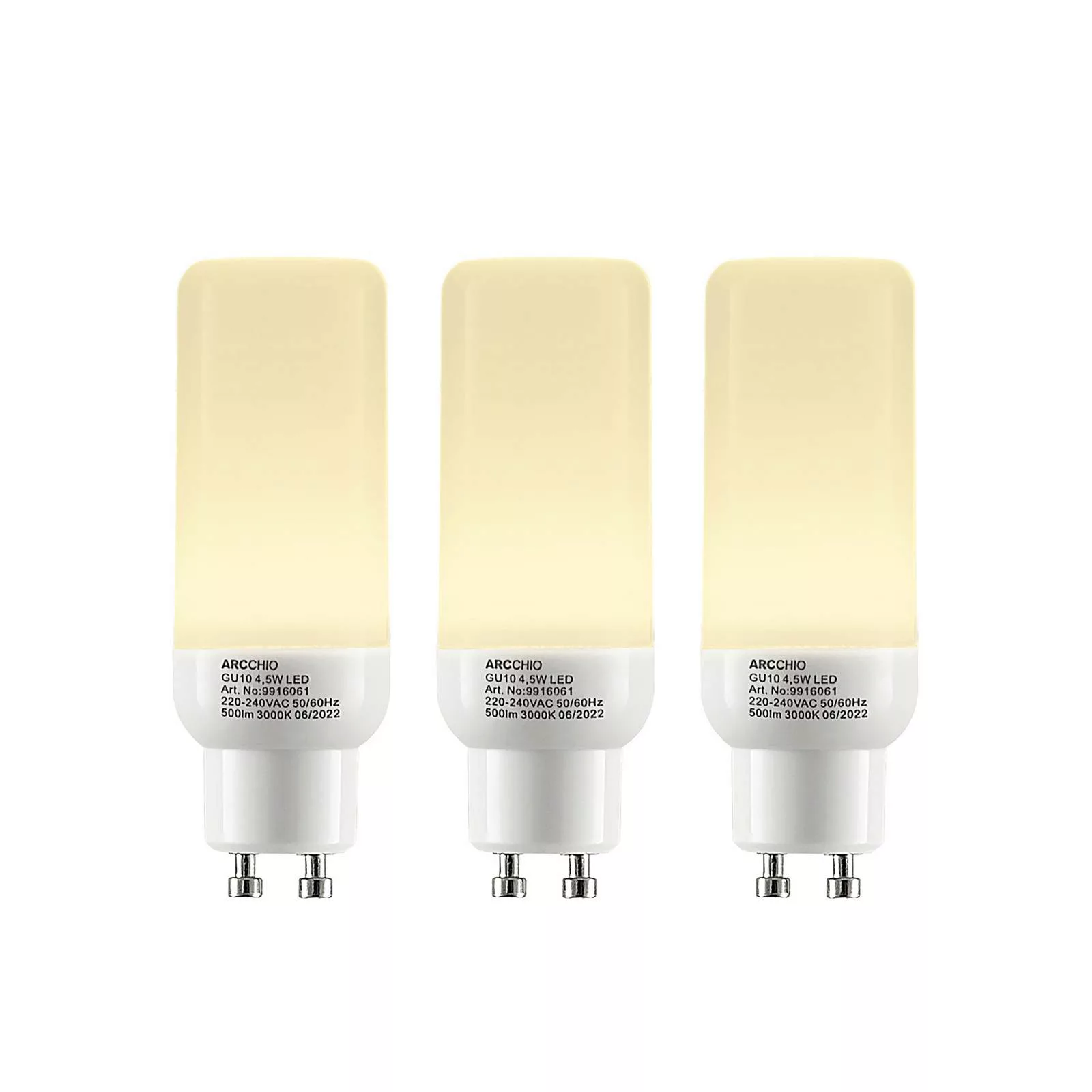 Arcchio LED-Röhrenlampe GU10 4,5W 3.000K 3er-Set günstig online kaufen