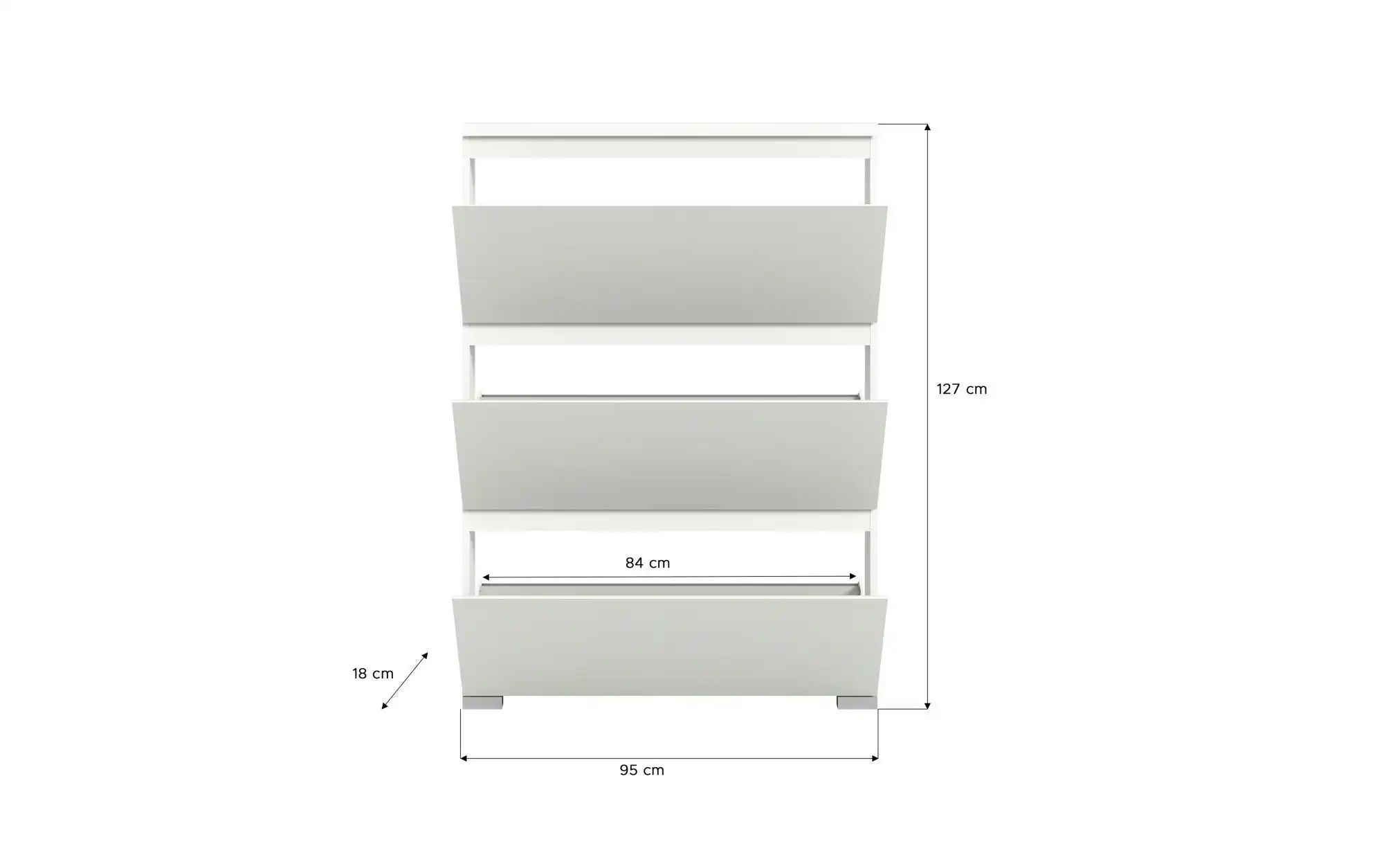 uno Schuhschrank   ¦ weiß ¦ Maße (cm): B: 95 H: 130 T: 18.0 Garderoben & Kl günstig online kaufen