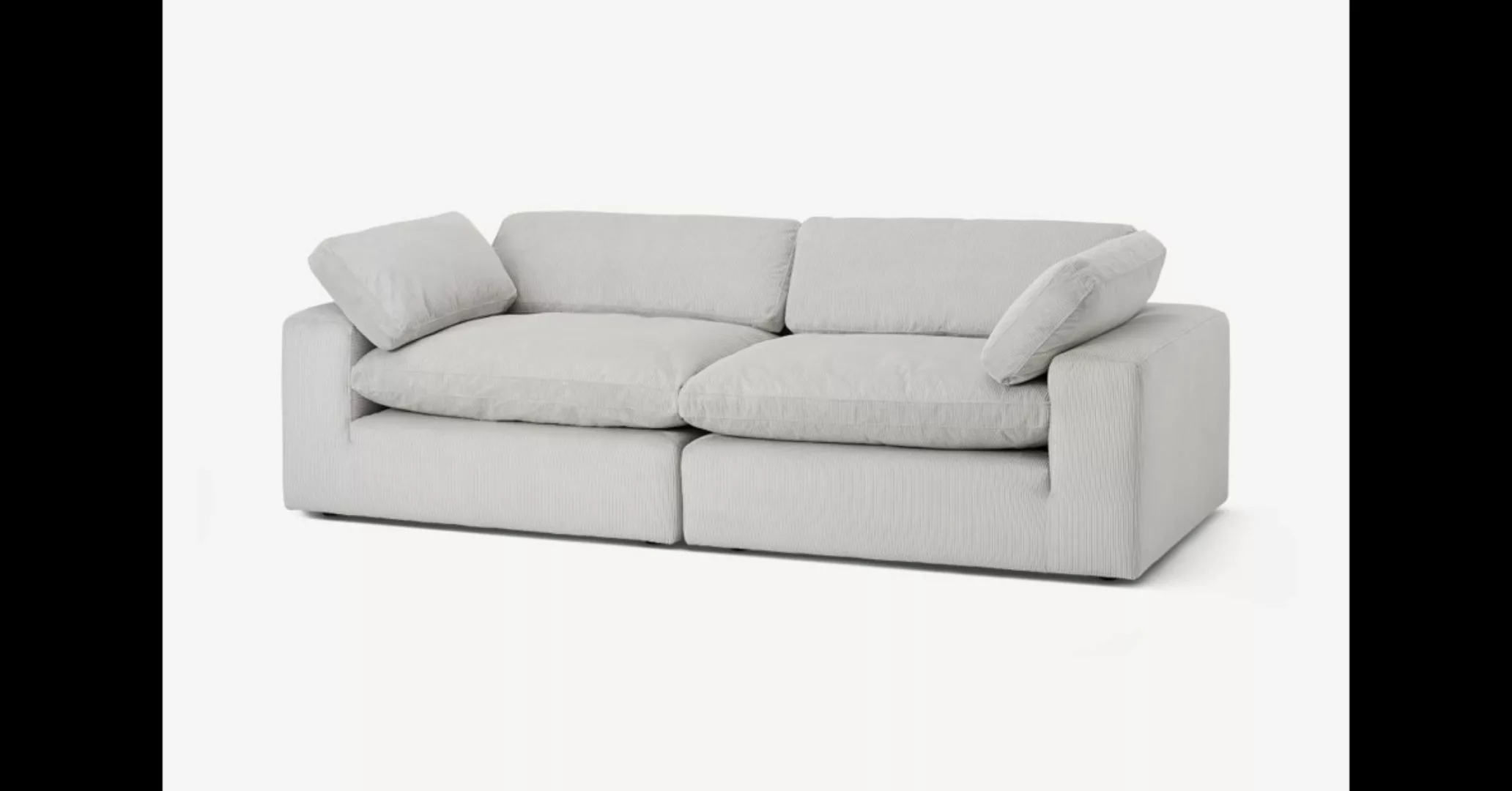 Samona 3-Sitzer Sofa, Kordsamt in Steingrau - MADE.com günstig online kaufen