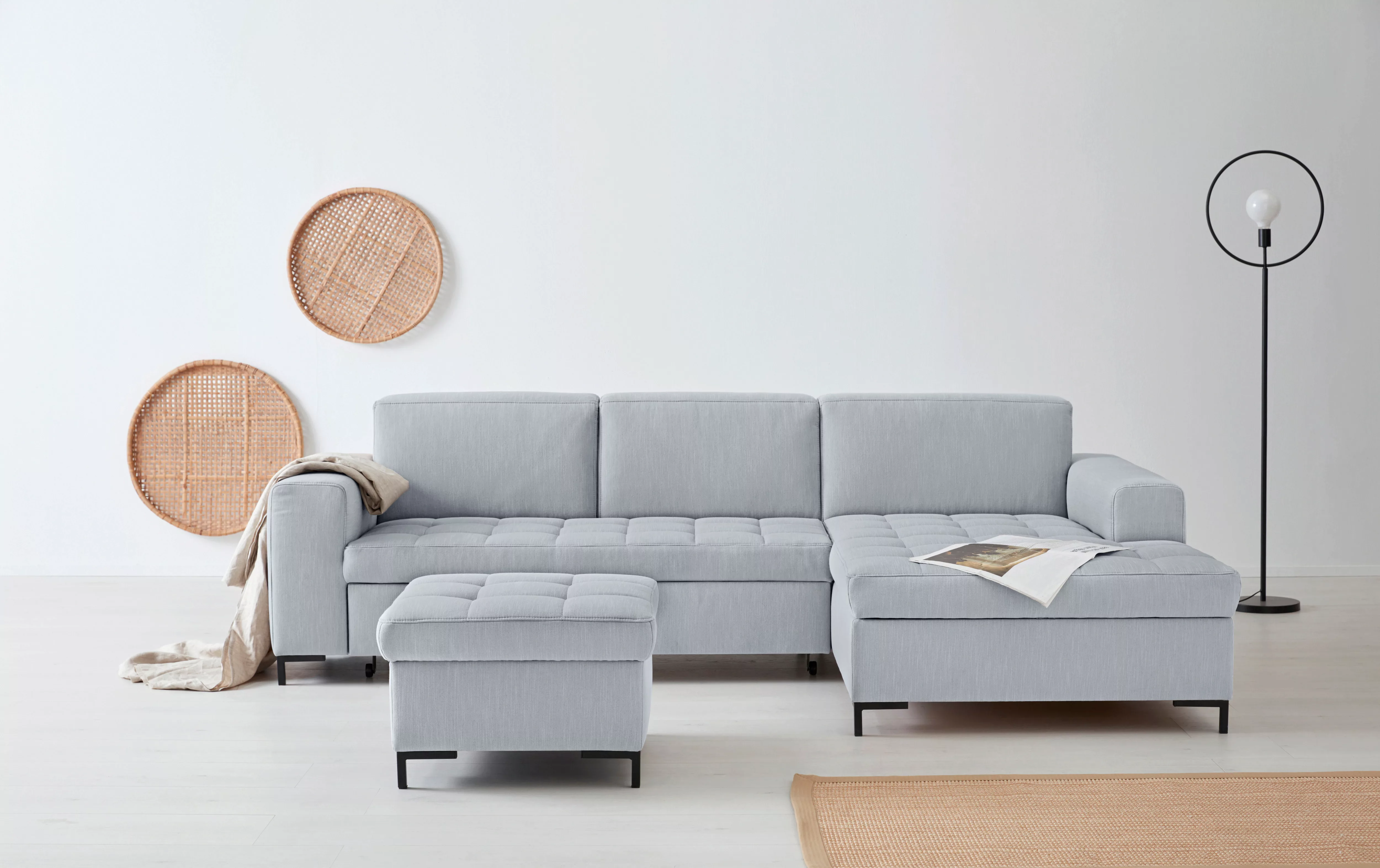 OTTO products Ecksofa "Grazzo, zeitlos & elegant, moderne Sitzheftung, Brei günstig online kaufen