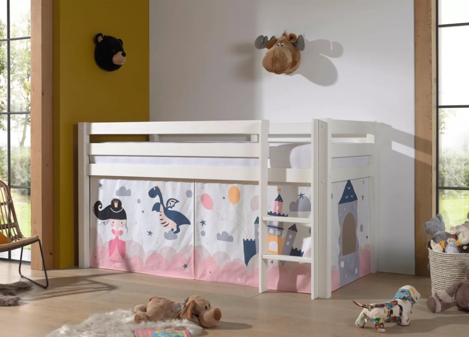 Vipack Spielbett "Vipack Pino", (Made in Europe), mit Textil-Set, inkl. Rol günstig online kaufen