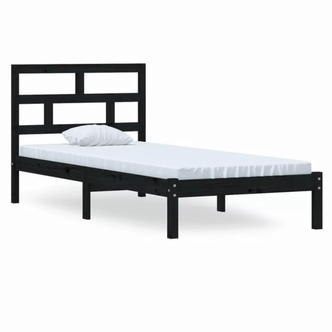 furnicato Bett Massivholzbett Schwarz Kiefer 100x200 cm günstig online kaufen