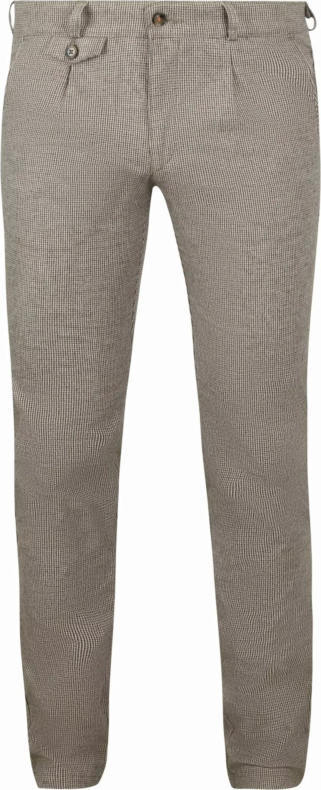 Suitable Chino Pico Pleat Flanel Druck Beige - Größe 102 günstig online kaufen