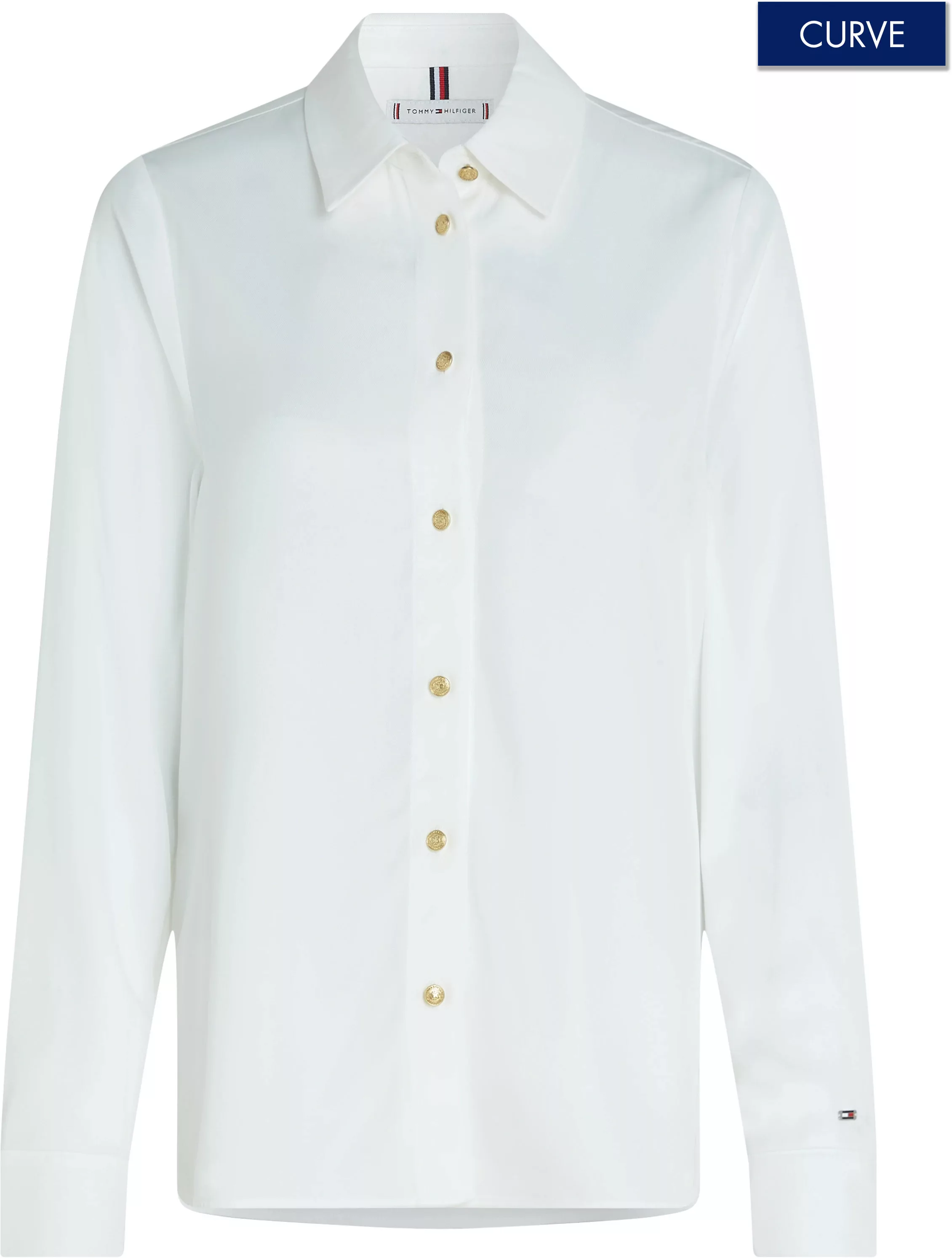 Tommy Hilfiger Curve Hemdbluse CRV GOLD BUTTON VISCOSE LS SHIRT in Großen G günstig online kaufen