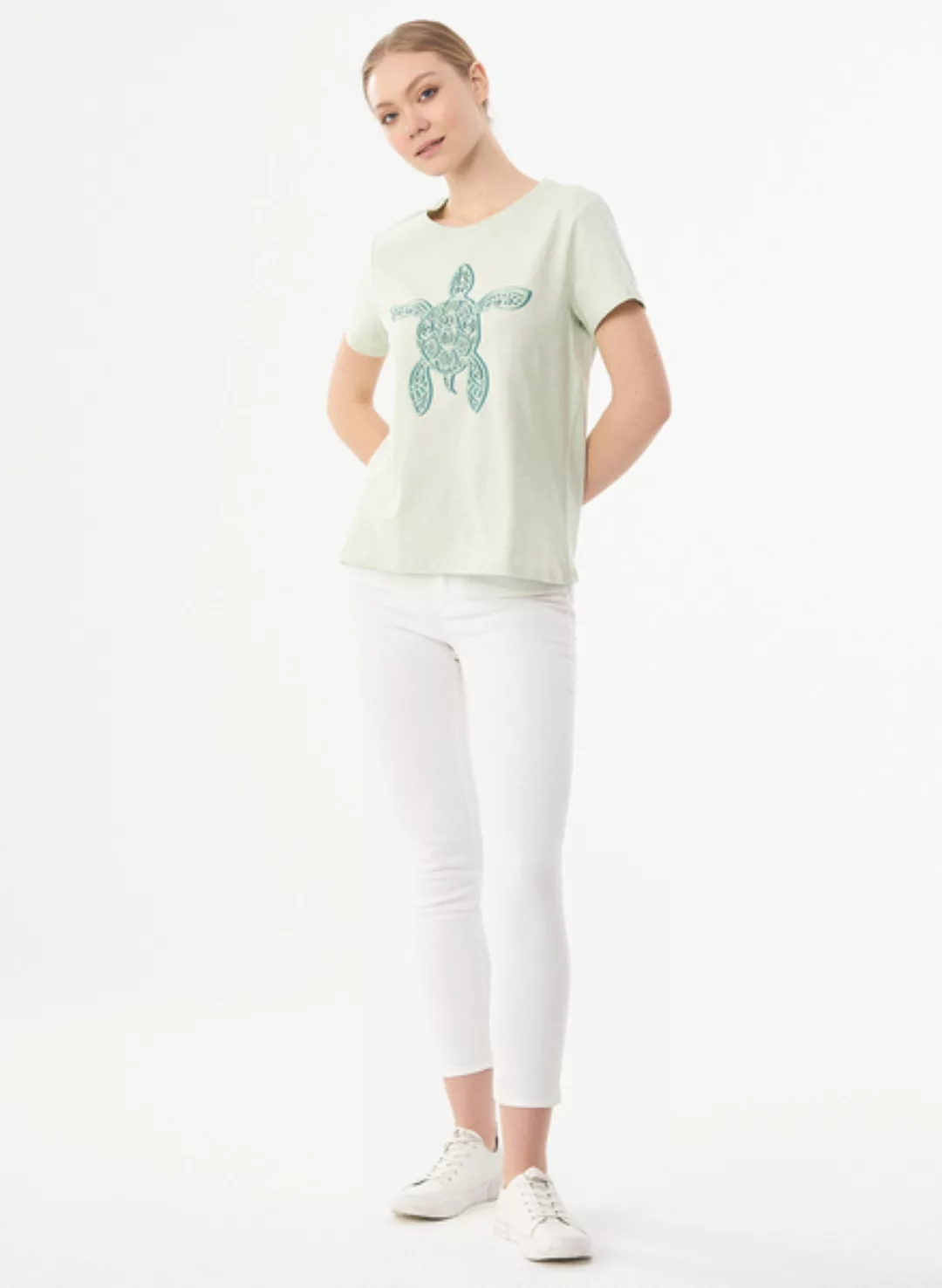 T-shirt Aus Bio-baumwolle Mit Schildkröten-print günstig online kaufen