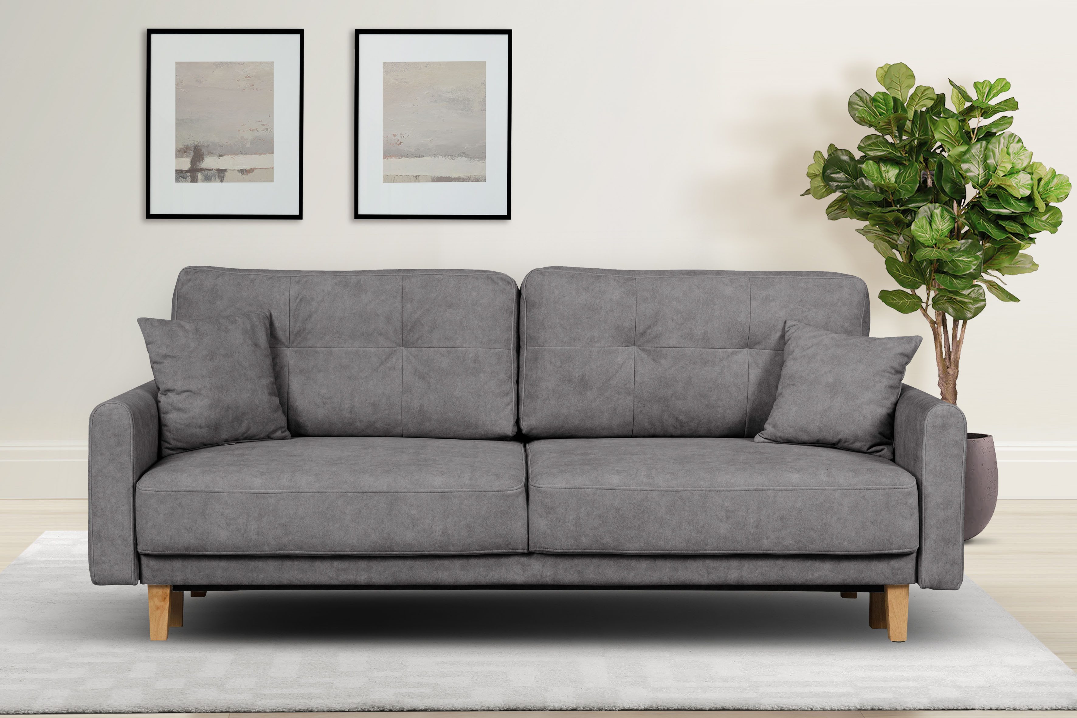 Home affaire 3-Sitzer "TRIPLO optionale Schlafsofa mit Bettkasten, Maße B/T günstig online kaufen