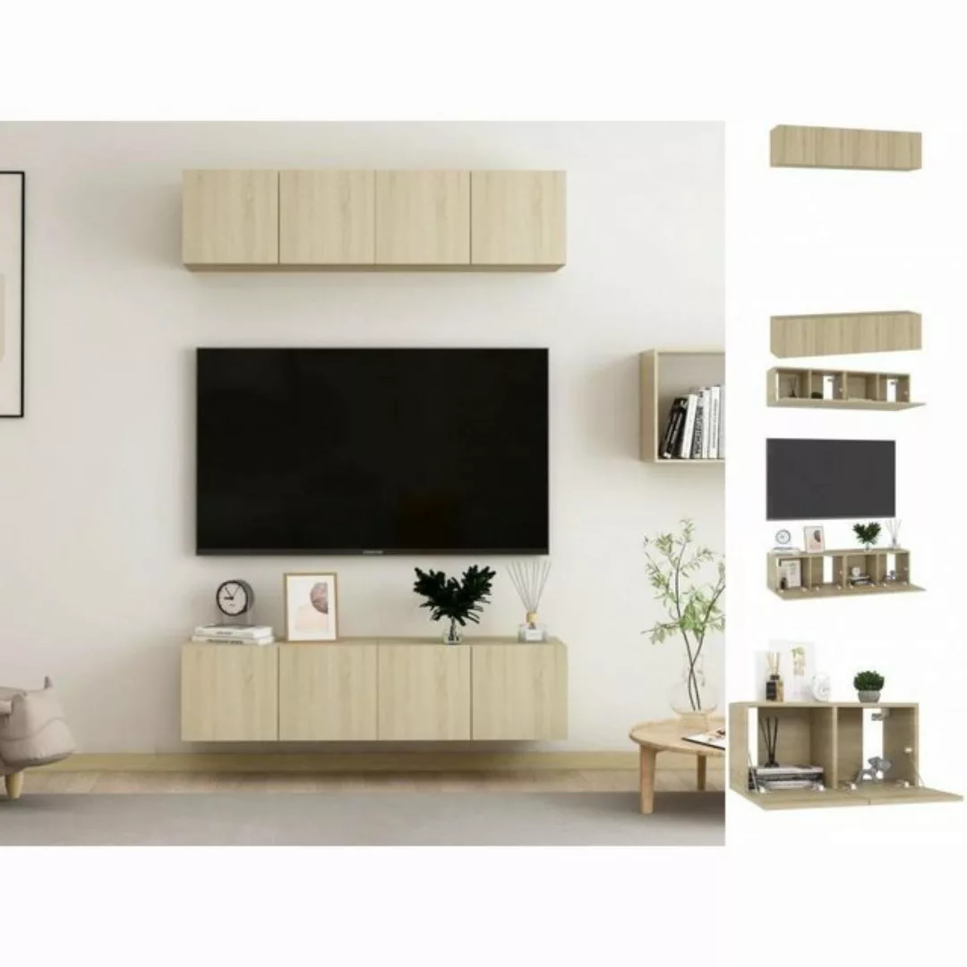 vidaXL TV-Schrank TV-Schränke 4 Stk Sonoma-Eiche 60x30x30 cm Spanplatte Low günstig online kaufen
