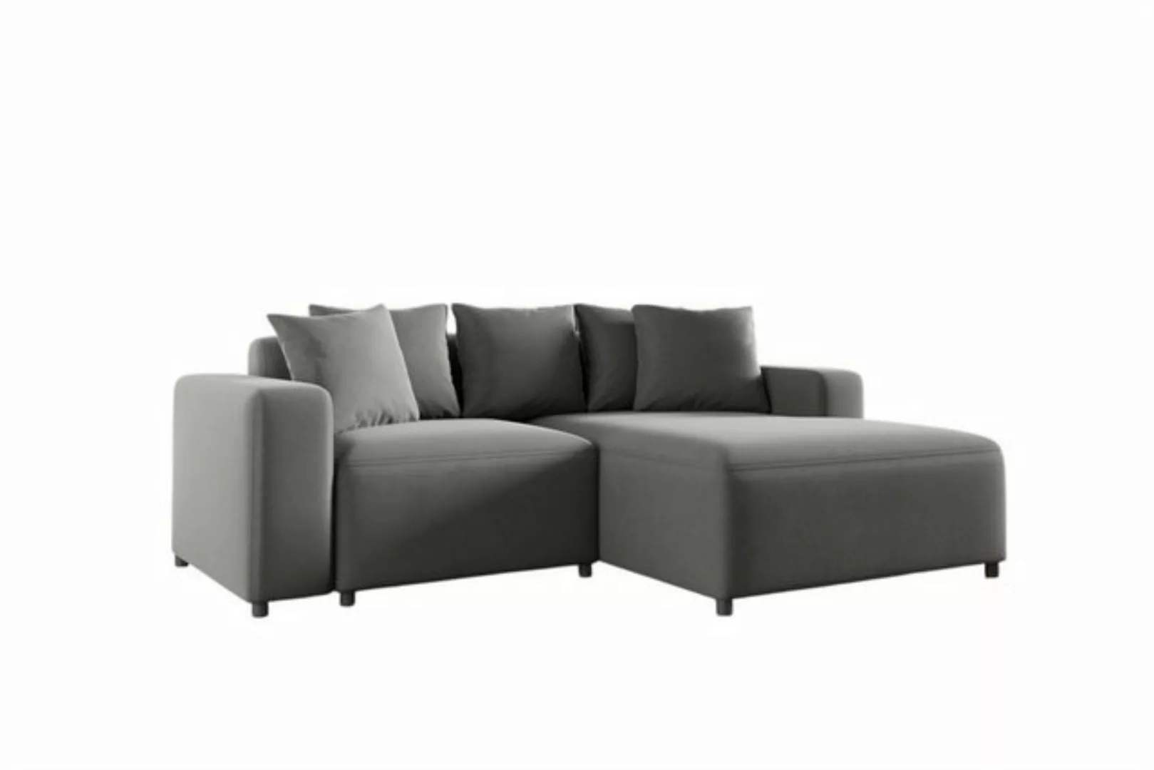 Fun Möbel Ecksofa Designersofa MEGAN XS in Stoff Salvador, inkl. 5 Zierkiss günstig online kaufen