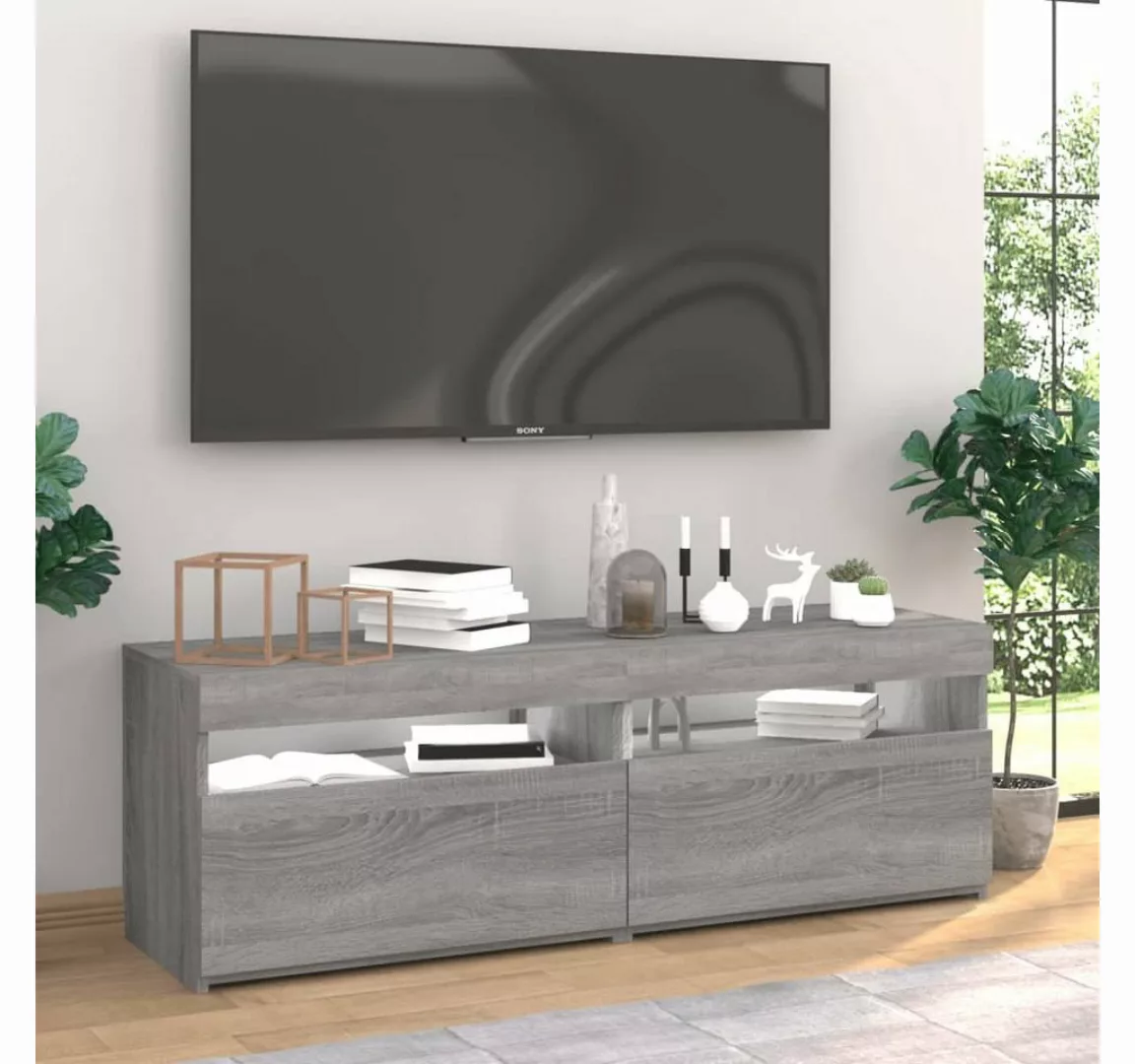 vidaXL TV-Schrank TV-Schränke 2 Stk. mit LED-Leuchten Grau Sonoma 60x35x40 günstig online kaufen