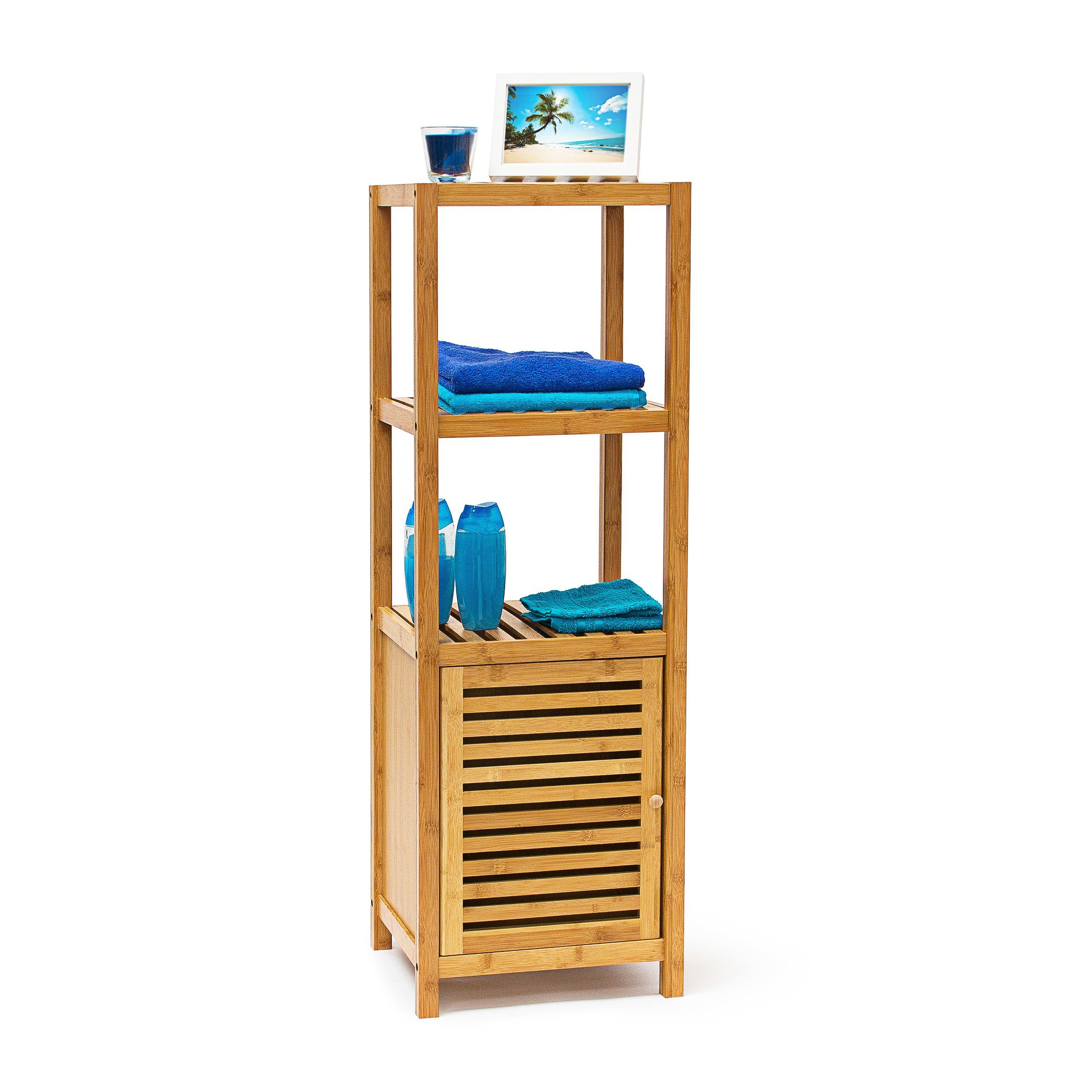 relaxdays Badregal Bambus mit Tür, 4 günstig online kaufen