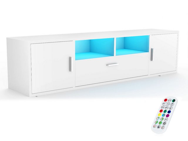 oyajia TV-Schrank Hochglanz TV-Schrank mit LED-Beleuchtung, Lowboard TV-Sch günstig online kaufen