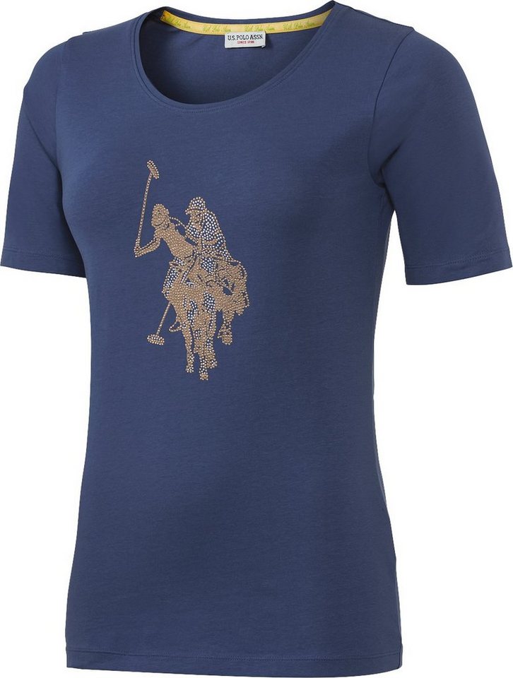 U.S. Polo Assn Kurzarmshirt mit funkelnden Strass-Steinen günstig online kaufen