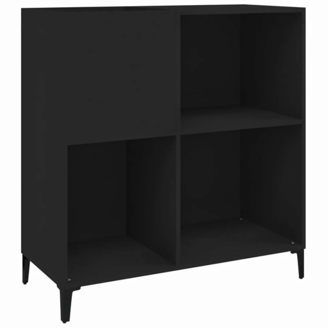 vidaXL Beistellschrank Plattenschrank Schwarz 84,5x38x89 cm Holzwerkstoff günstig online kaufen