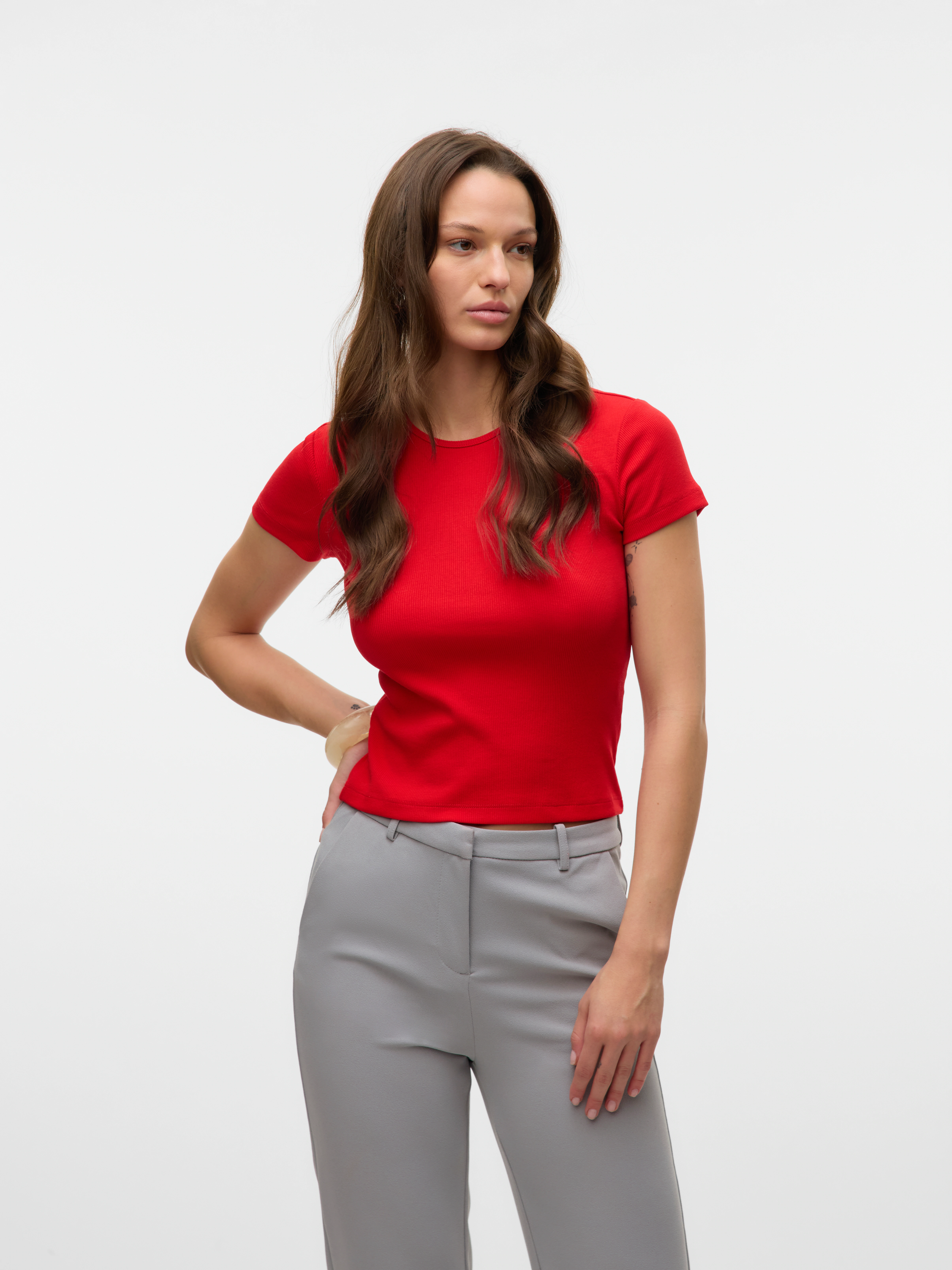 Vero Moda Rundhalsshirt "VMCHLOE SS SHORT TOP JRS NOOS" günstig online kaufen